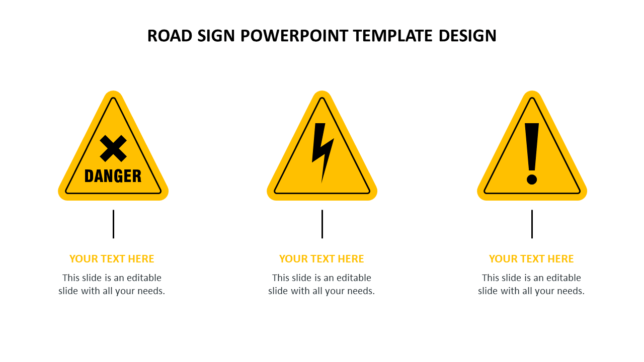 road sign powerpoint template design